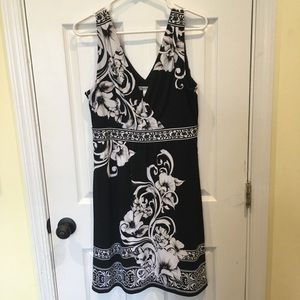 Black and White Sleeveless Dress